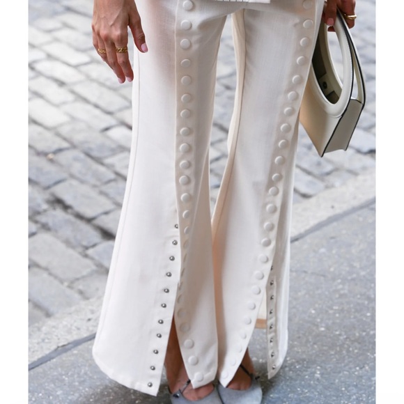 Yellow The Label Fabio Linen Snap Trousers - Picture 3 of 12